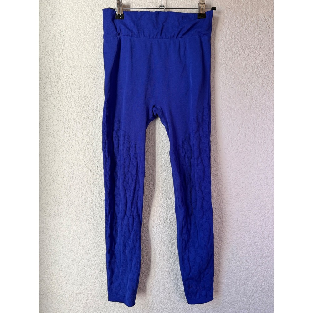 Fabletics Womens Royal Blue‎ Textured Seamless High Waisted Leggings Size M